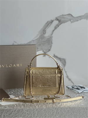 BVLGARI Serpenti Forever Mini top handle bag Calfskin Leather Gold Color 293666