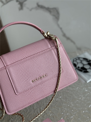 BVLGARI Serpenti Forever Mini top handle bag Calfskin Leather Pink Color 293666