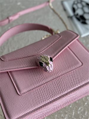 BVLGARI Serpenti Forever Mini top handle bag Calfskin Leather Pink Color 293666