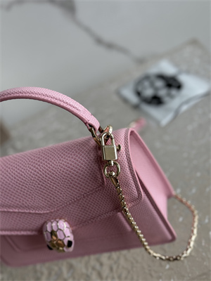 BVLGARI Serpenti Forever Mini top handle bag Calfskin Leather Pink Color 293666