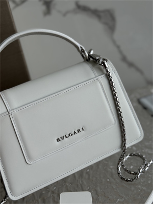 BVLGARI Serpenti Forever Mini top handle bag Calfskin Leather White Color 293666