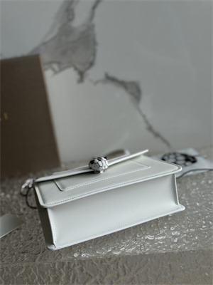 BVLGARI Serpenti Forever Mini top handle bag Calfskin Leather White Color 293666