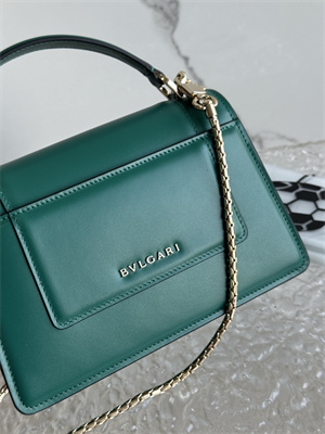 BVLGARI Serpenti Forever Mini top handle bag Calfskin Leather Green Color 293666
