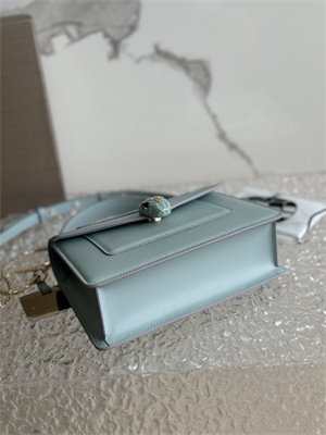 BVLGARI Serpenti Forever Mini top handle bag Calfskin Leather Lt Blue Color 293666
