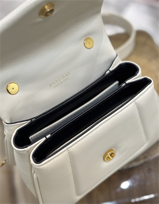 BVLGARI Serpenti Reverse top handle bag Calfskin Leather White Color 292128