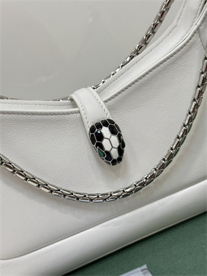 BVLGARI Serpenti Baia Shoulder Bag Calfskin Leather White Color 293208