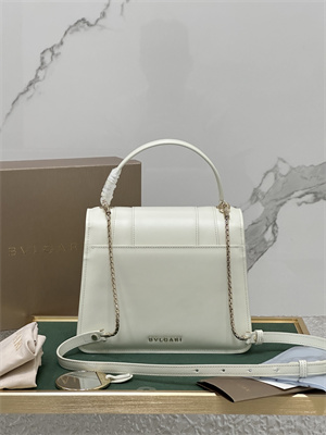 BVLGARI Serpenti Forever top handle bag Calfskin Leather White Color 289835
