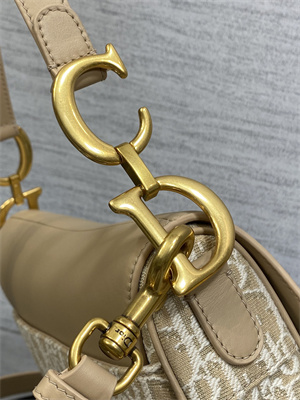 CD Saddle Bag Oblique Jacquard & Smooth Calfskin Nature Color