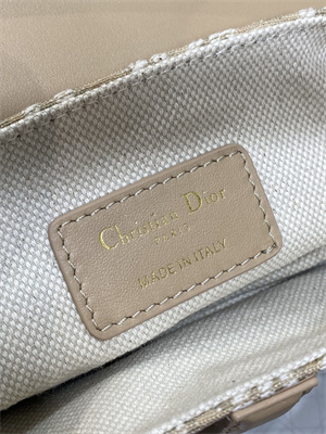 CD Mini Saddle Bag Oblique Jacquard & Smooth Calfskin Nature Color