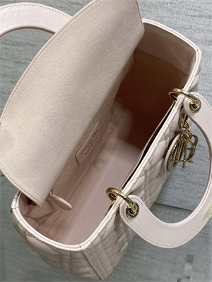 CD Medium Lady Di.or Bag Cannage Lambskin Gold Tone Metal Sakura