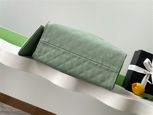 Chanel 25 Medium Handbag Grained Calfskin Gold Tone Metal Green AS5311