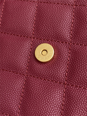 Chanel 25 Medium Handbag Grained Calfskin Gold Tone Metal Dk Red AS5311