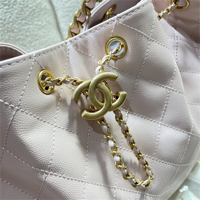 Chanel 25 Medium Handbag Grained Calfskin Gold Tone Metal Pink AS5311