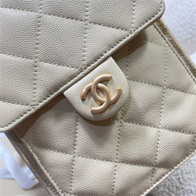 Chanel 25 Medium Handbag Grained Calfskin Gold Tone Metal Beige AS5311