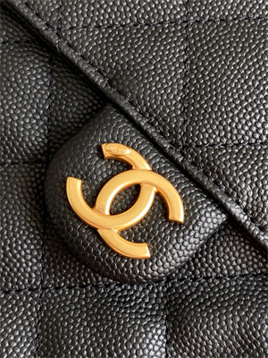 Chanel 25 Medium Handbag Grained Calfskin Gold Tone Metal Black AS5311