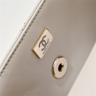 Chanel 25s Mini Top Handle Bag Gold Tone Metal Chai AS4591