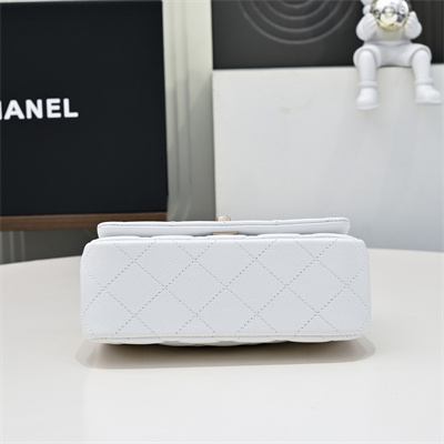 Chanel 25s Mini Top Handle Bag Gold Tone Metal White AS4591