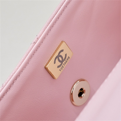 Chanel 25s Mini Top Handle Bag Gold Tone Metal Pink AS4591