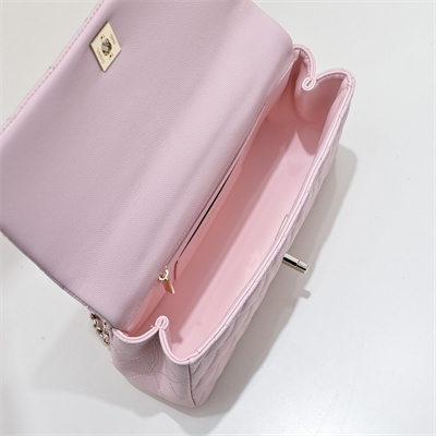 Chanel 25s Top Handle Bag Gold Tone Metal Pink AS5554