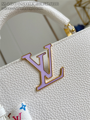 L.V X TM Capucines BB Bag Taurillon Leather White M48865