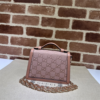 Gu.cci Ophidia Mini Top Handle Bag Supreme Canvas Pink 696180