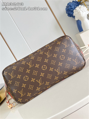 L.V X TM Neverful MM Monogram Cherry Coated Canvas M13263