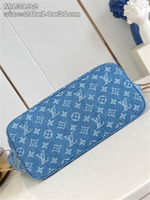 L.V  Neverful MM Monogram Blue Denim M13192