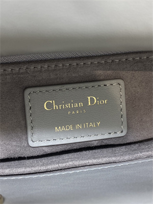 CD Small Lady Di.or My ABCDior Bag Cannage Lambskin Gold Tone Metal With Pearl Charm Grey