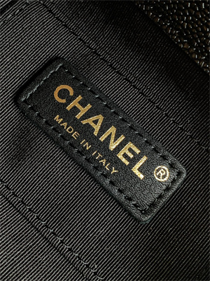 Cha.nel Duma Backpack Grained Calfskin Gold Tone Metal Black AS3860