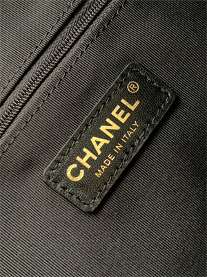 Chanel Small Shopping Bag Suede Calfskin, Shiny Lambskin & Gold-Tone Metal Grey & Black AS5634