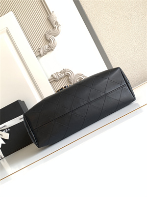 Chanel Small Shopping Bag Suede Calfskin, Shiny Lambskin & Gold-Tone Metal  Beige & Black  AS5634