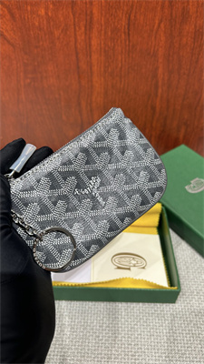 Goyard Key Pouch coin purse Goyardine Canvas & Chevroches Calfskin Grey