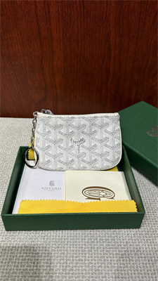 Goyard Key Pouch coin purse Goyardine Canvas & Chevroches Calfskin White