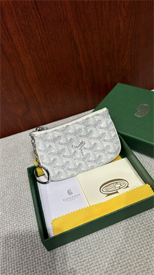 Goyard Key Pouch coin purse Goyardine Canvas & Chevroches Calfskin White