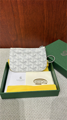 Goyard Key Pouch coin purse Goyardine Canvas & Chevroches Calfskin White