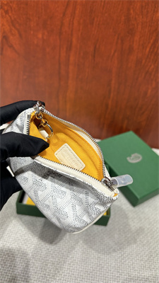Goyard Key Pouch coin purse Goyardine Canvas & Chevroches Calfskin White