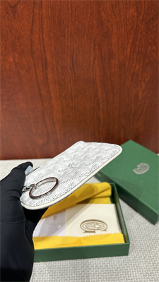 Goyard Key Pouch coin purse Goyardine Canvas & Chevroches Calfskin White