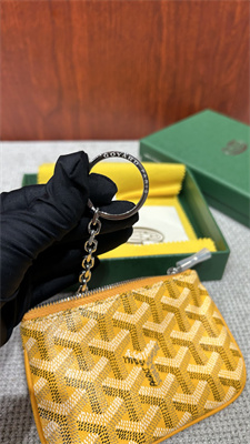 Goyard Key Pouch coin purse Goyardine Canvas & Chevroches Calfskin Yellow