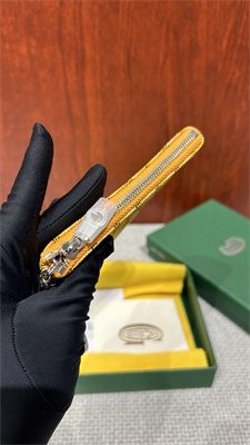 Goyard Key Pouch coin purse Goyardine Canvas & Chevroches Calfskin Yellow