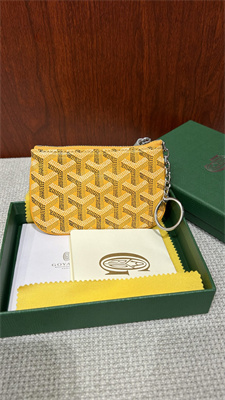 Goyard Key Pouch coin purse Goyardine Canvas & Chevroches Calfskin Yellow
