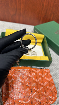 Goyard Key Pouch coin purse Goyardine Canvas & Chevroches Calfskin Orange