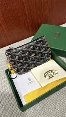 Goyard Key Pouch coin purse Goyardine Canvas & Chevroches Calfskin Black&Tan