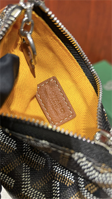 Goyard Key Pouch coin purse Goyardine Canvas & Chevroches Calfskin Black&Tan