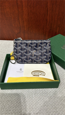 Goyard Key Pouch coin purse Goyardine Canvas & Chevroches Calfskin Navy Blue