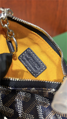 Goyard Key Pouch coin purse Goyardine Canvas & Chevroches Calfskin Navy Blue