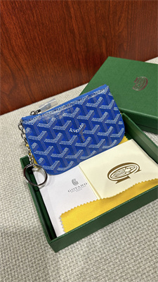 Goyard Key Pouch coin purse Goyardine Canvas & Chevroches Calfskin Sky Blue