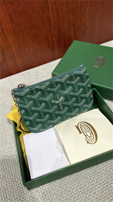 Goyard Key Pouch coin purse Goyardine Canvas & Chevroches Calfskin Green