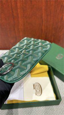 Goyard Key Pouch coin purse Goyardine Canvas & Chevroches Calfskin Green