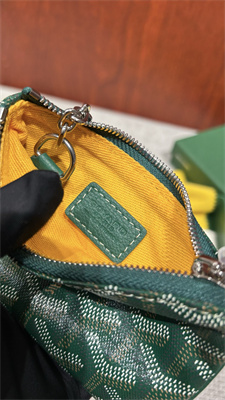 Goyard Key Pouch coin purse Goyardine Canvas & Chevroches Calfskin Green