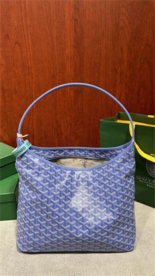 Goyard Bohème Hobo Bag Goyardine Canvas & Chevroches Calfskin Iris